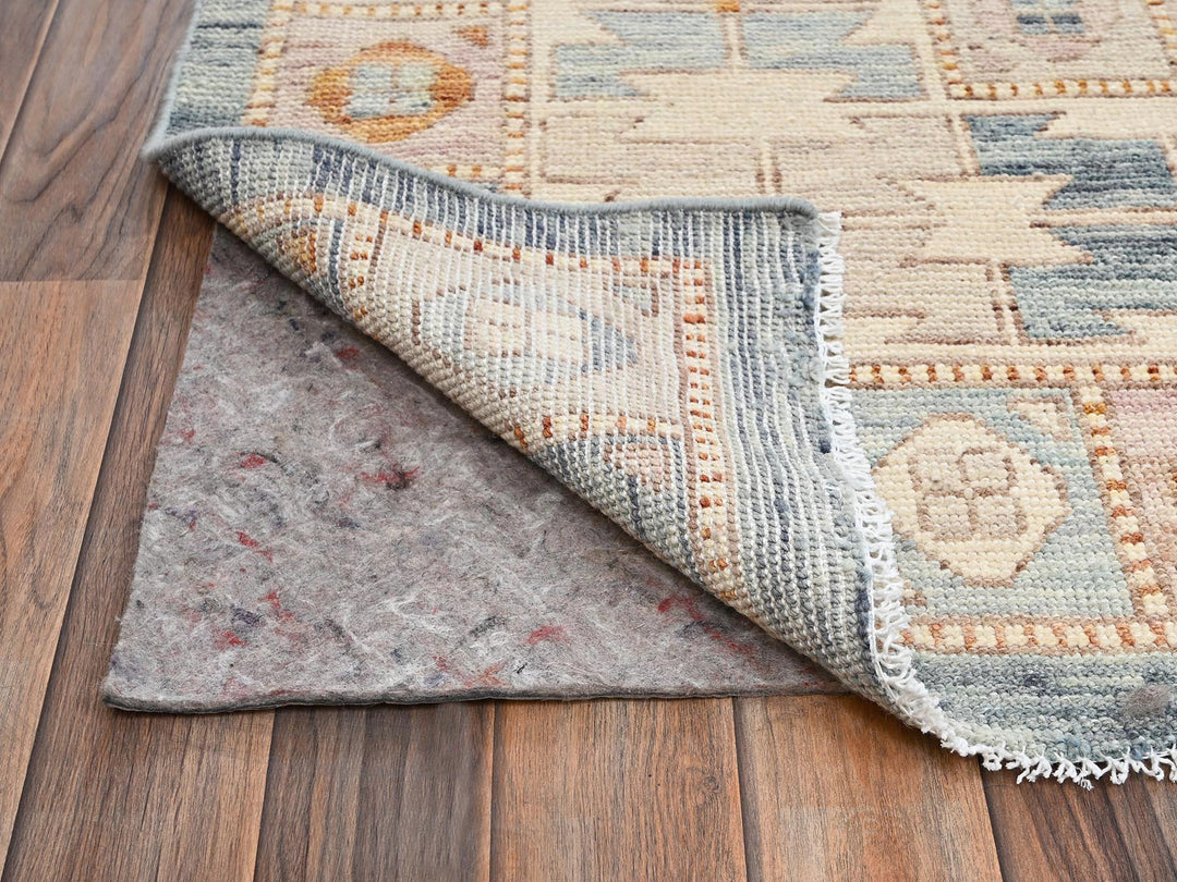 11'7" x 14'7" New Hand Knotted Blue Wool Rectangle Oriental Rug - MOA1022702