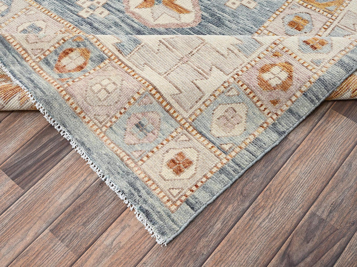 11'7" x 14'7" New Hand Knotted Blue Wool Rectangle Oriental Rug - MOA1022702