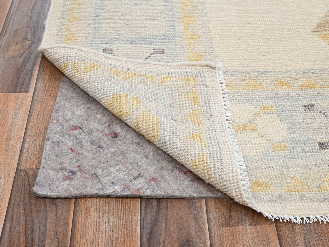 7'11" x 10'3" New Hand Knotted Ivory Wool Rectangle Oriental Rug - MOA1022707