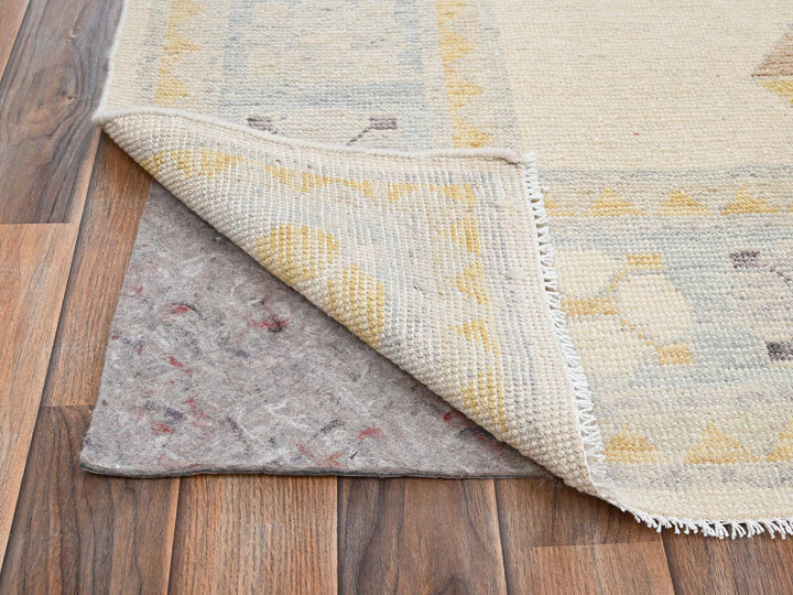7'11" x 10'3" New Hand Knotted Ivory Wool Rectangle Oriental Rug - MOA1022707
