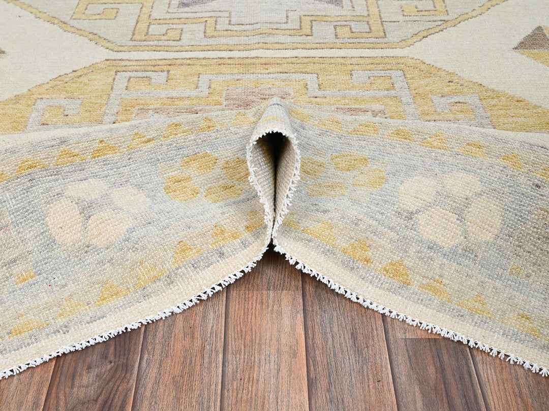 7'11" x 10'3" New Hand Knotted Ivory Wool Rectangle Oriental Rug - MOA1022707