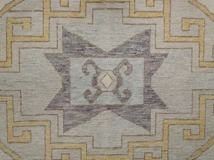 7'11" x 10'3" New Hand Knotted Ivory Wool Rectangle Oriental Rug - MOA1022707