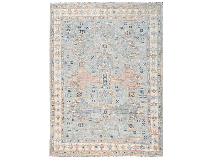 7'8" x 10'7" New Hand Knotted Blue Wool Rectangle Oriental Rug - MOA1022708