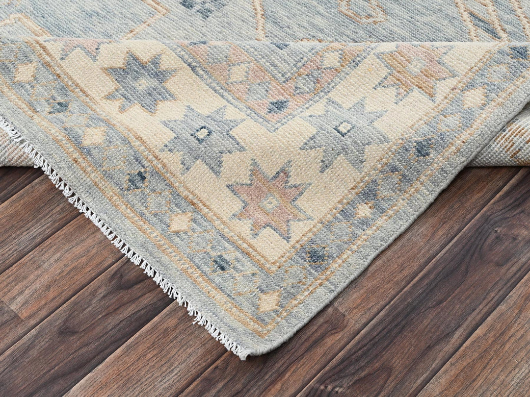 7'8" x 10'7" New Hand Knotted Blue Wool Rectangle Oriental Rug - MOA1022708
