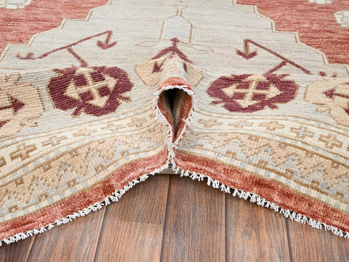 7'9" x 9'6" New Hand Knotted Red Wool Rectangle Oriental Rug - MOA1022709