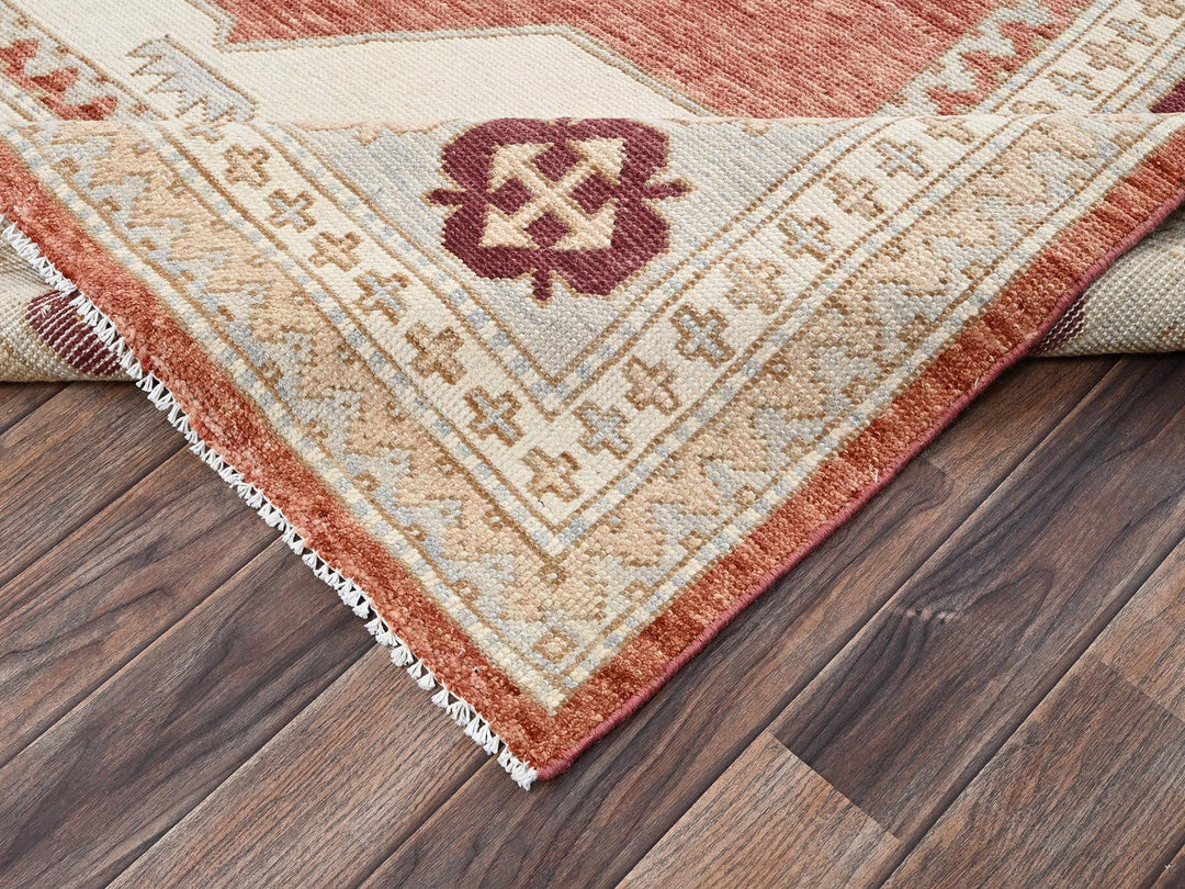 7'9" x 9'6" New Hand Knotted Red Wool Rectangle Oriental Rug - MOA1022709