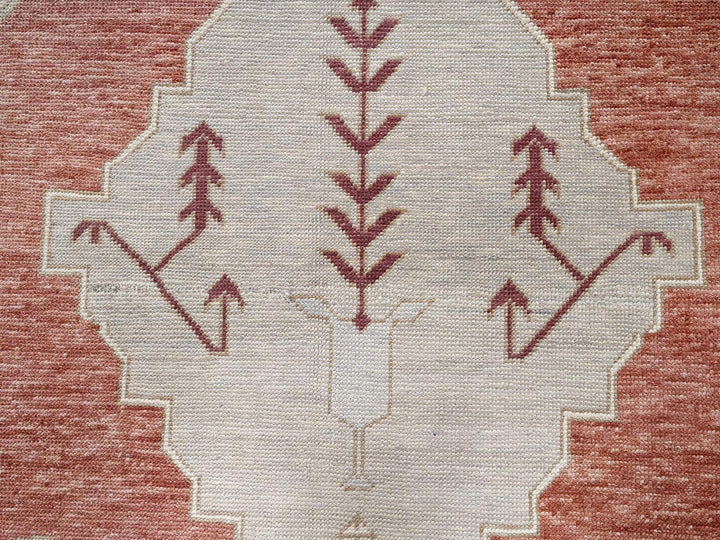 7'9" x 9'6" New Hand Knotted Red Wool Rectangle Oriental Rug - MOA1022709