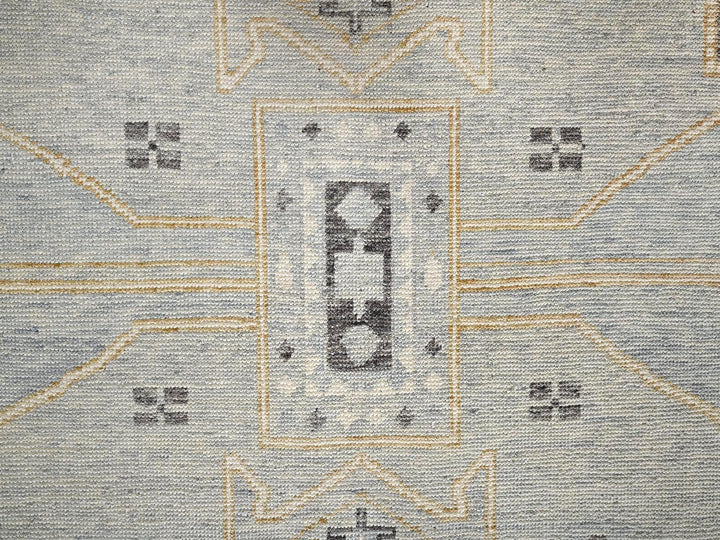 7'11" x 9'9" New Hand Knotted Grey Wool Rectangle Oriental Rug - MOA1022710