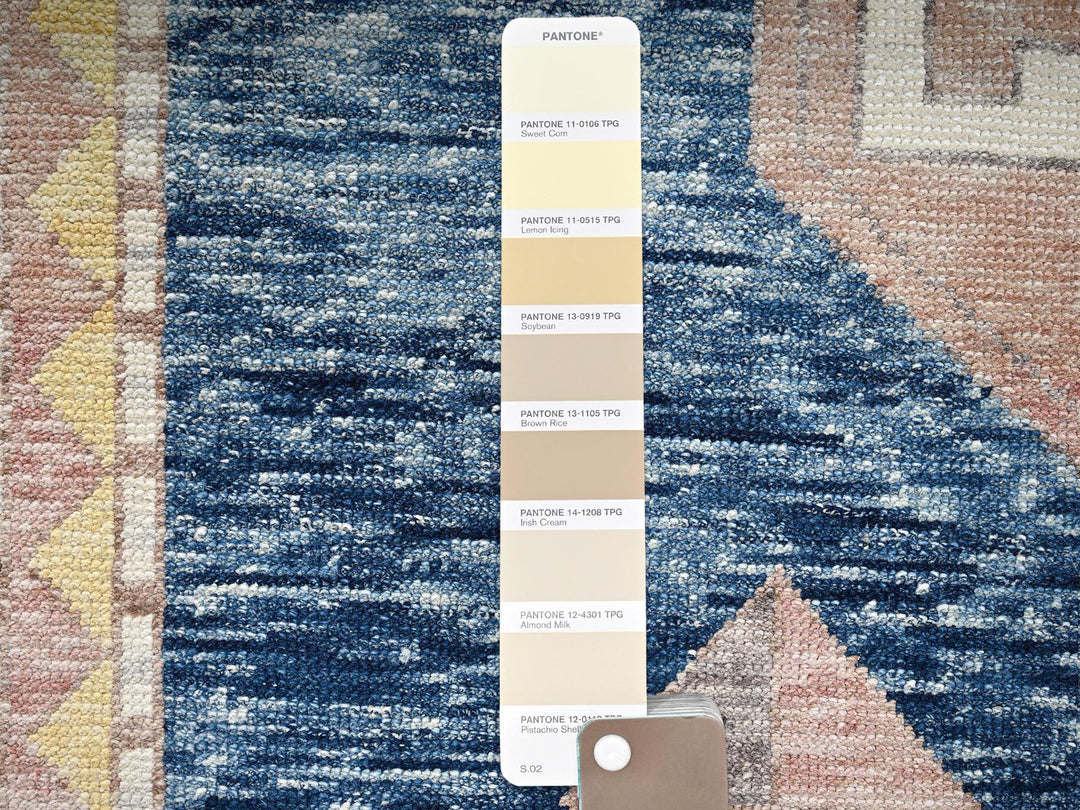 8'8" x 11'9" New Hand Knotted Blue Wool Rectangle Oriental Rug - MOA1022711