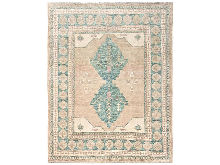 7'9" x 9'11" New Hand Knotted Brown Wool Rectangle Oriental Rug - MOA1022712