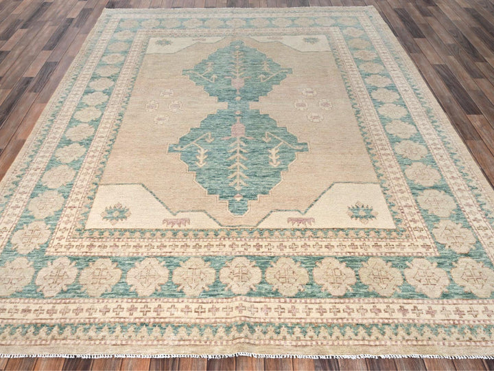 7'9" x 9'11" New Hand Knotted Brown Wool Rectangle Oriental Rug - MOA1022712