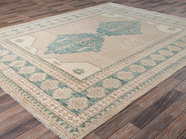 7'9" x 9'11" New Hand Knotted Brown Wool Rectangle Oriental Rug - MOA1022712