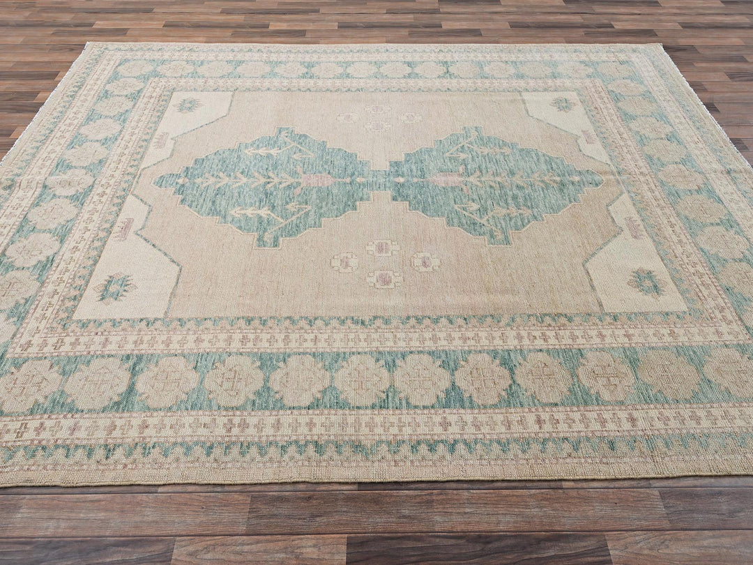 7'9" x 9'11" New Hand Knotted Brown Wool Rectangle Oriental Rug - MOA1022712