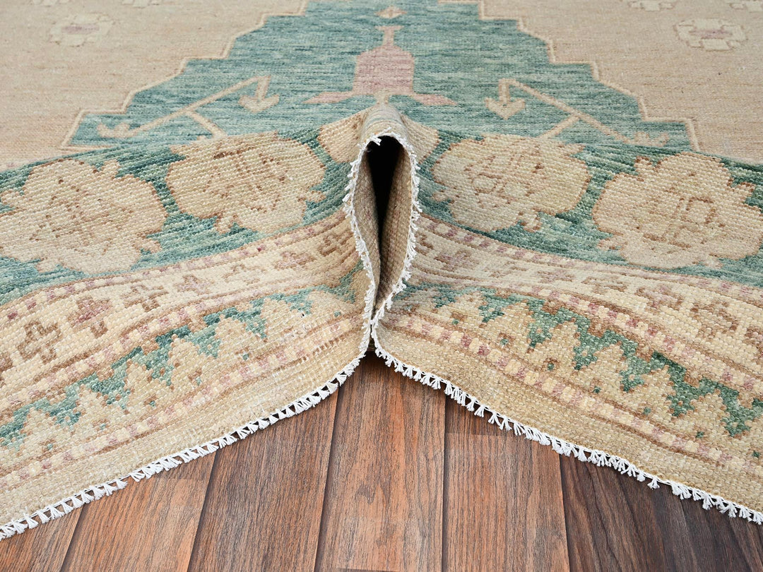 7'9" x 9'11" New Hand Knotted Brown Wool Rectangle Oriental Rug - MOA1022712