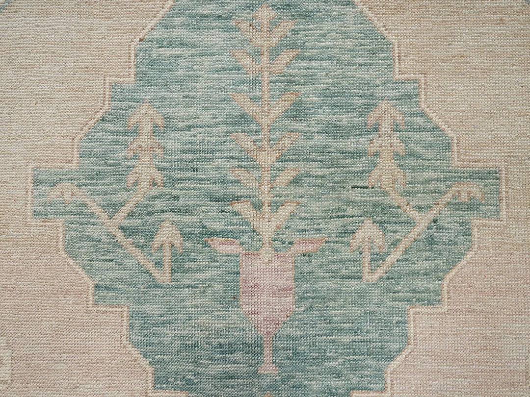7'9" x 9'11" New Hand Knotted Brown Wool Rectangle Oriental Rug - MOA1022712