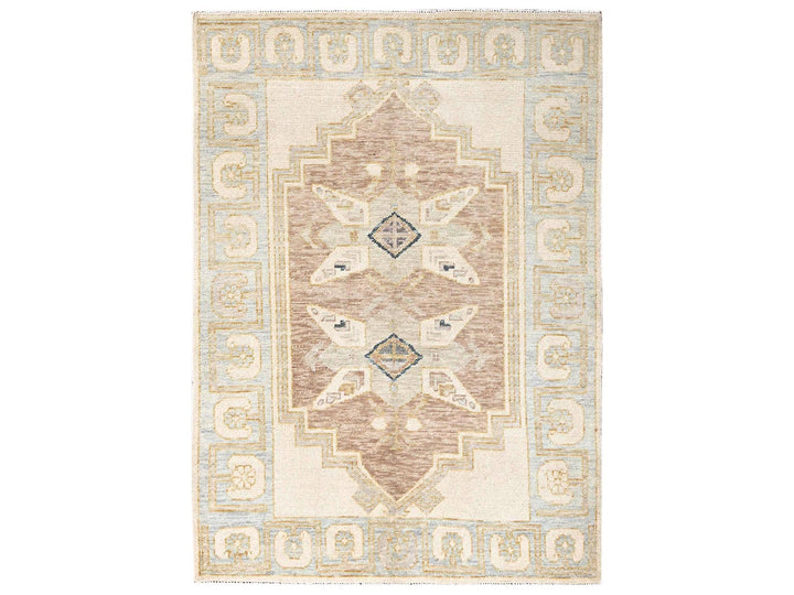 4'9" x 6'9" New Hand Knotted Brown Wool Rectangle Oriental Rug - MOA1022713