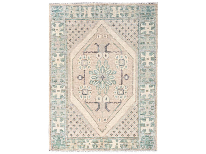 4'11" x 6'10" New Hand Knotted Brown Wool Rectangle Oriental Rug - MOA1022716