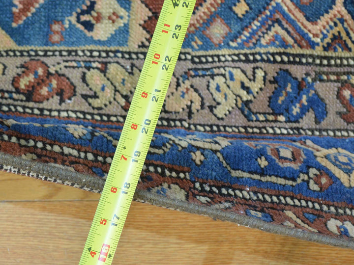 3'7" x 14'2" Vintage Hand Knotted Red Wool Runner Oriental Rug - MOA10227175