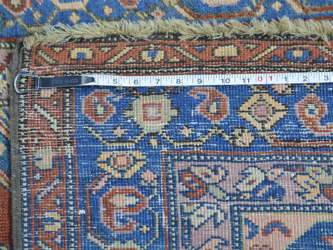 3'7" x 14'2" Vintage Hand Knotted Red Wool Runner Oriental Rug - MOA10227175