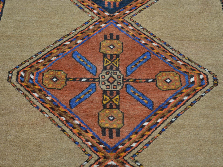 3'9" x 14'4" Vintage Hand Knotted Brown Wool Runner Oriental Rug - MOA10227177
