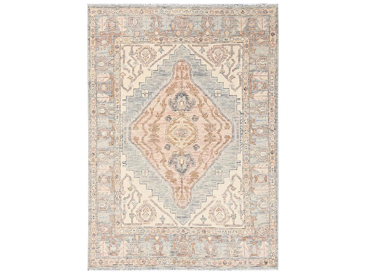 4'11" x 6'10" New Hand Knotted Brown Wool Rectangle Oriental Rug - MOA1022717