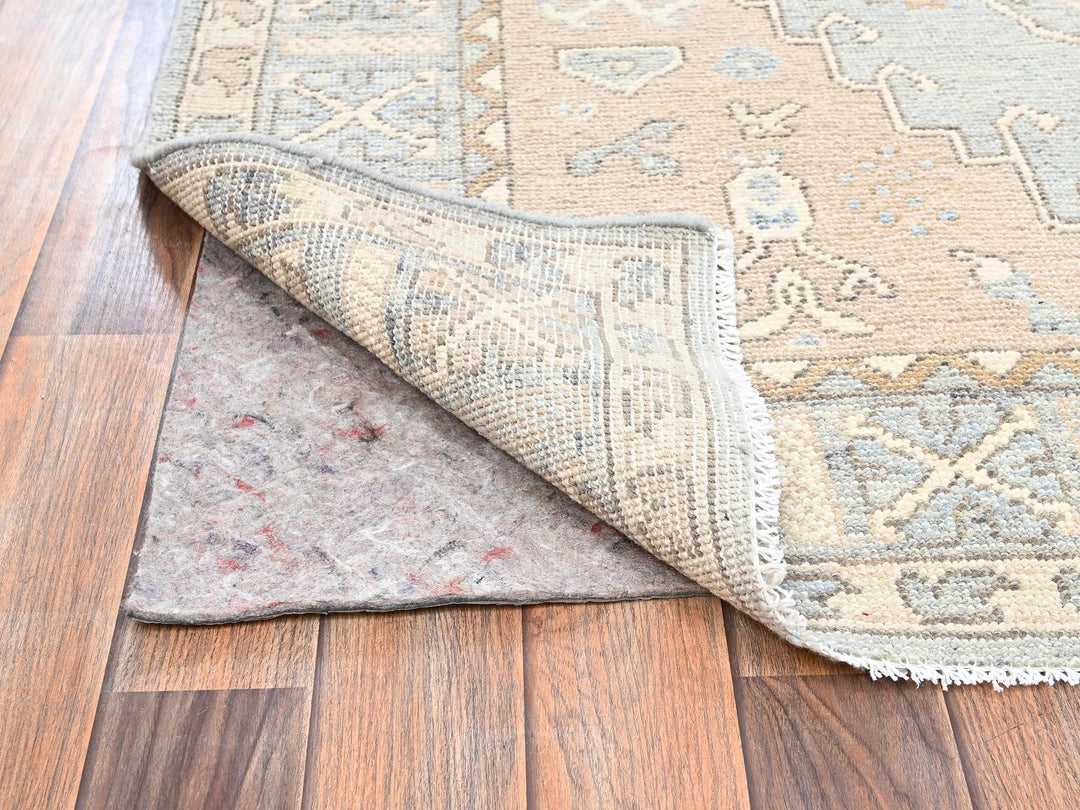 4'9" x 6'9" New Hand Knotted Grey Wool Rectangle Oriental Rug - MOA1022718