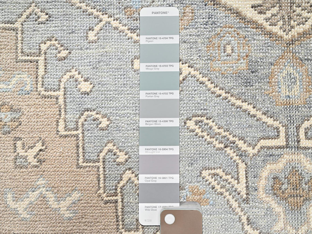 4'9" x 6'9" New Hand Knotted Grey Wool Rectangle Oriental Rug - MOA1022718