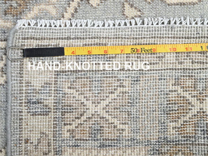 4'9" x 6'9" New Hand Knotted Grey Wool Rectangle Oriental Rug - MOA1022718
