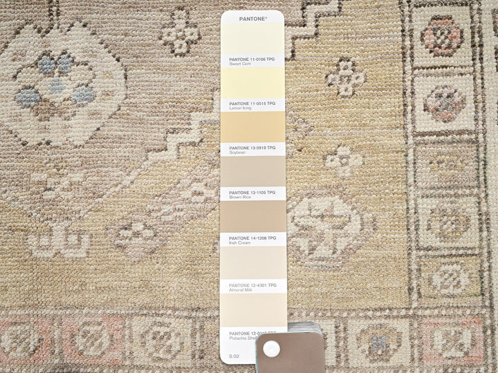 4'10" x 6'10" New Hand Knotted Yellow Wool Rectangle Oriental Rug - MOA1022719