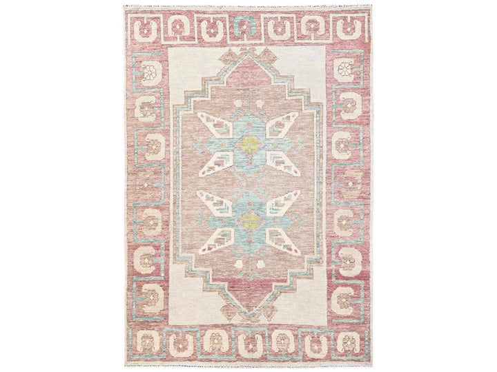4'10" x 7'0" New Hand Knotted Brown Wool Rectangle Oriental Rug - MOA1022721