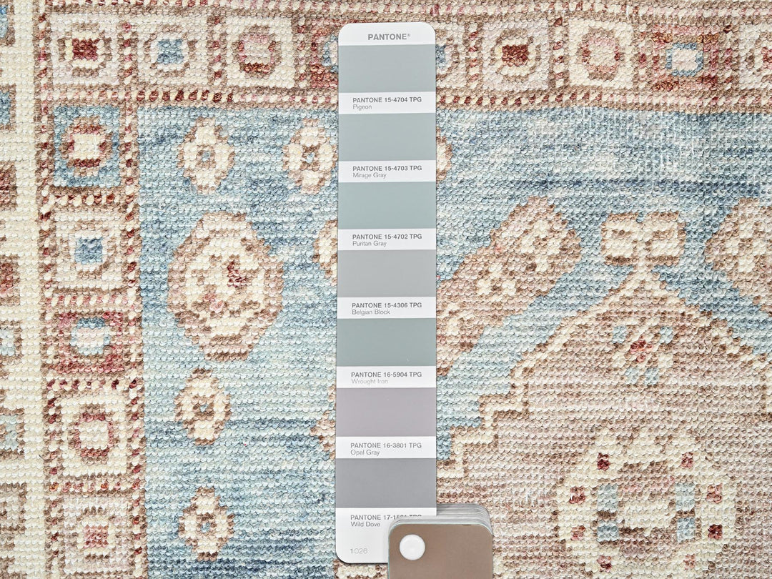3'11" x 5'11" New Hand Knotted Blue Wool Rectangle Oriental Rug - MOA1022726