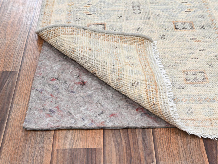 1'10" x 2'11" New Hand Knotted Grey Wool Rectangle Oriental Rug - MOA1022729
