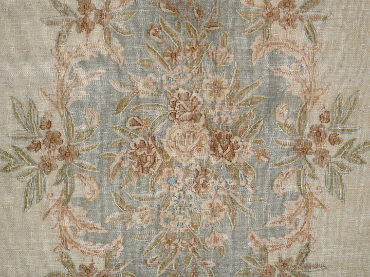 8'9" x 11'8" Vintage Hand Knotted Ivory Wool Rectangle Oriental Rug - MOA1022738
