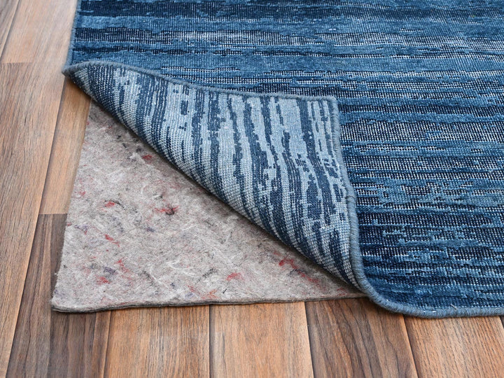 9'10" x 13'8" New Hand Knotted Blue Wool Rectangle Oriental Rug - MOA1022741