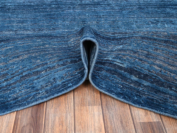 9'10" x 13'8" New Hand Knotted Blue Wool Rectangle Oriental Rug - MOA1022741