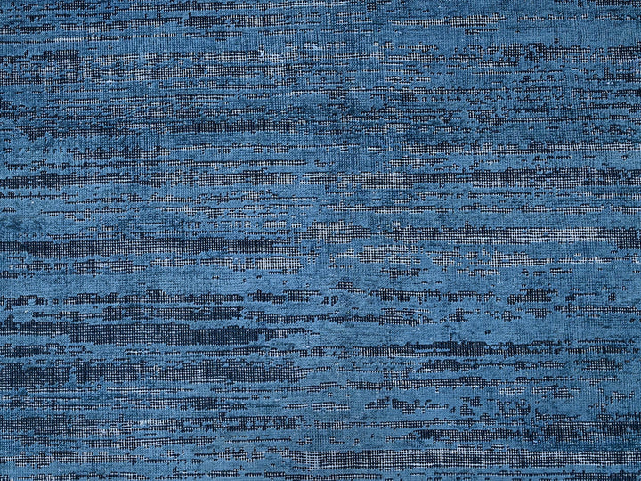 9'10" x 13'8" New Hand Knotted Blue Wool Rectangle Oriental Rug - MOA1022741