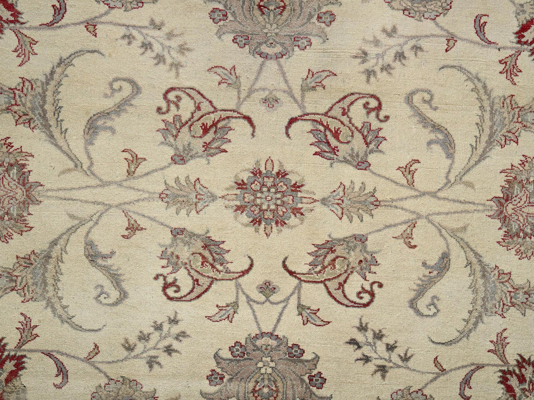 10'11" x 15'2" New Hand Knotted Beige Wool Rectangle Oriental Rug - MOA1022743