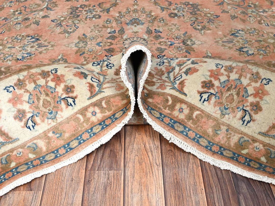 6'6" x 6'6" Vintage Hand Knotted Pink Wool Square Oriental Rug - MOA1022746