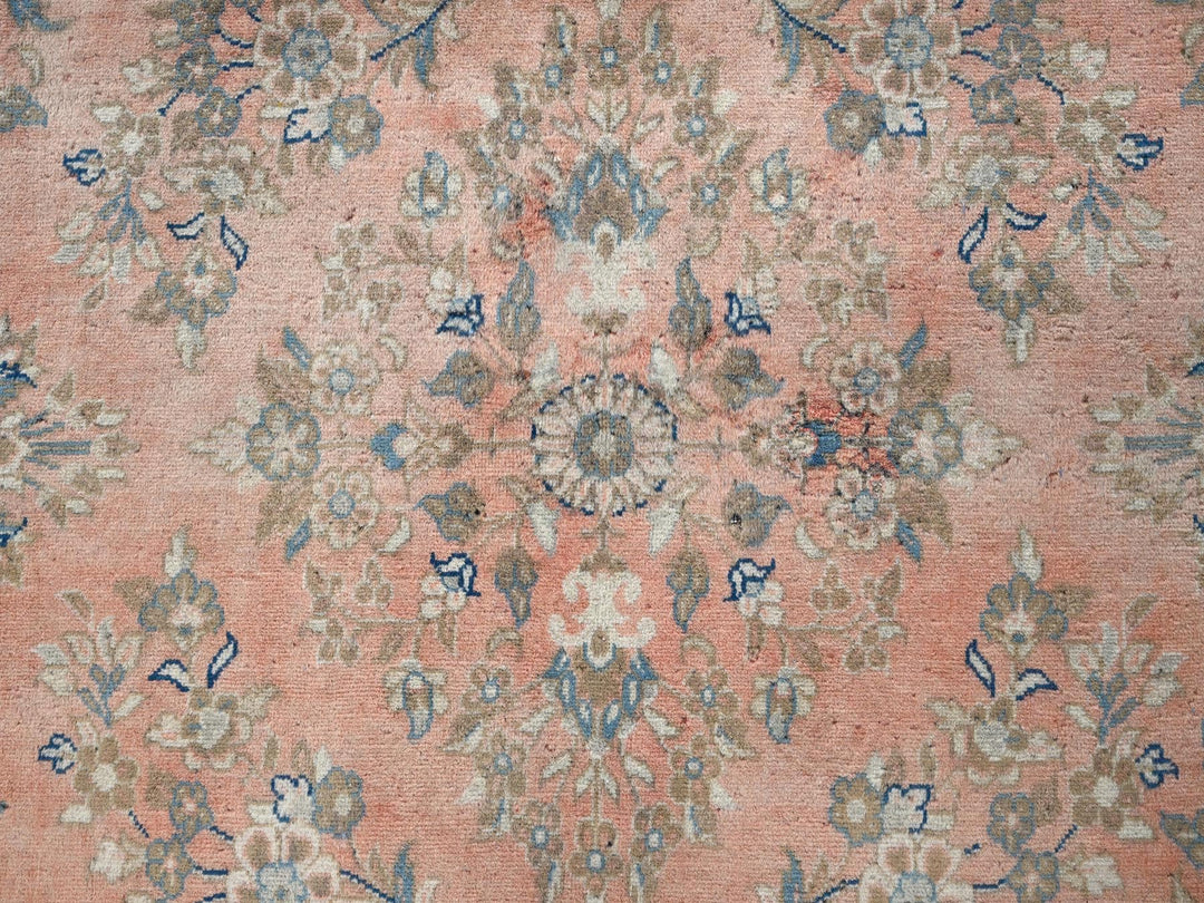 6'6" x 6'6" Vintage Hand Knotted Pink Wool Square Oriental Rug - MOA1022746