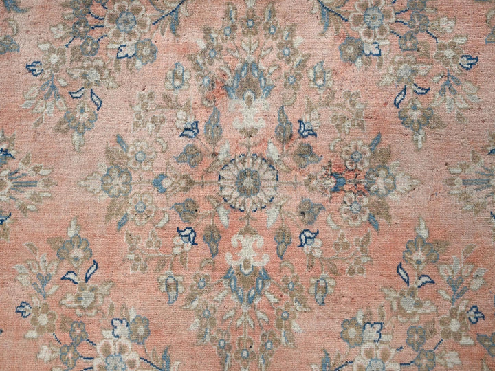 6'6" x 6'6" Vintage Hand Knotted Pink Wool Square Oriental Rug - MOA1022746
