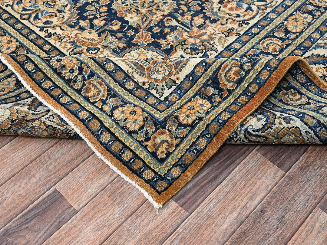 11'10" x 15'2" Vintage Hand Knotted Brown Wool Rectangle Oriental Rug - MOA1022747