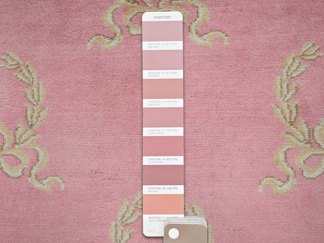 11'7" x 16'7" Vintage Hand Knotted Pink Wool Rectangle Oriental Rug - MOA1022748