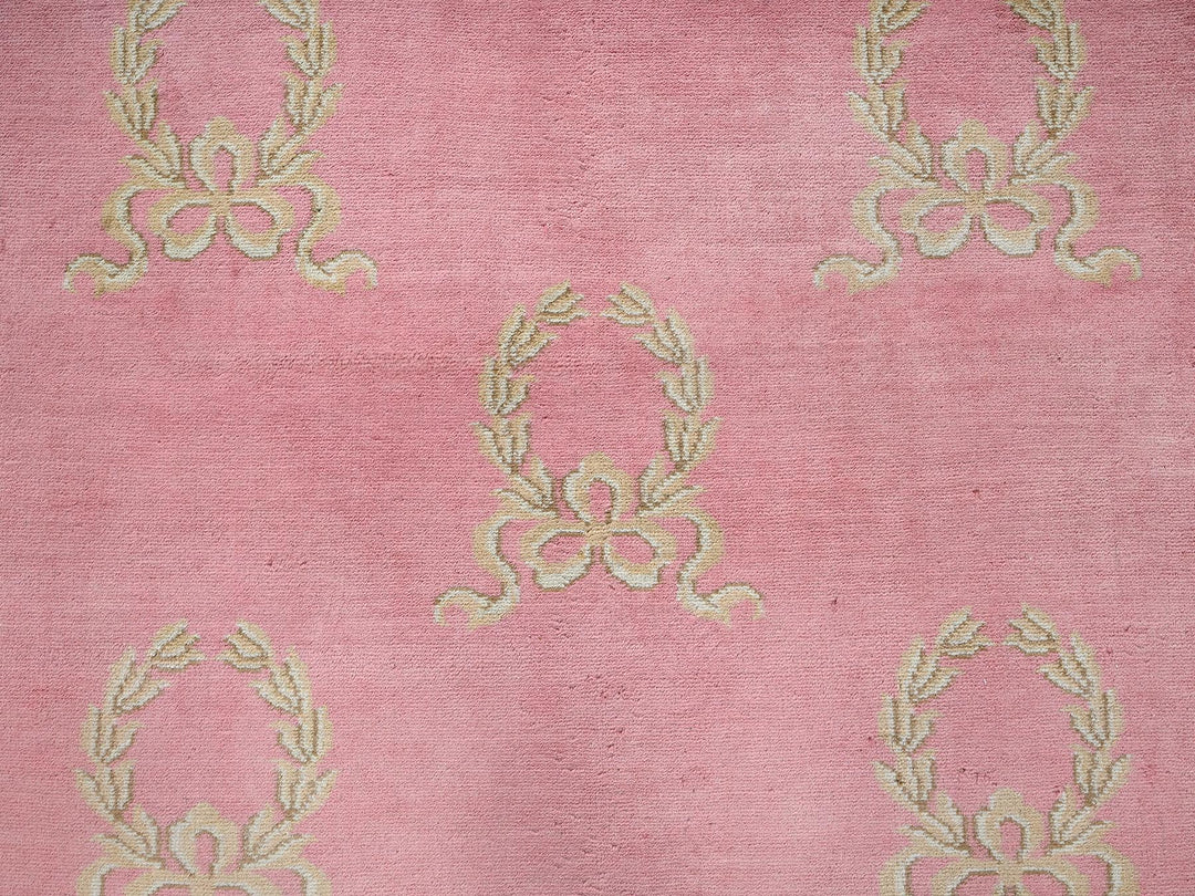 11'7" x 16'7" Vintage Hand Knotted Pink Wool Rectangle Oriental Rug - MOA1022748