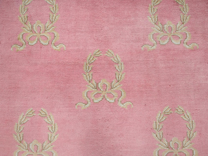 11'7" x 16'7" Vintage Hand Knotted Pink Wool Rectangle Oriental Rug - MOA1022748