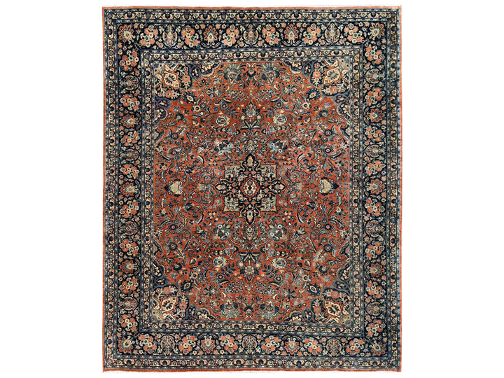 7'8" x 9'3" Vintage Hand Knotted Brown Wool Rectangle Oriental Rug - MOA1022749