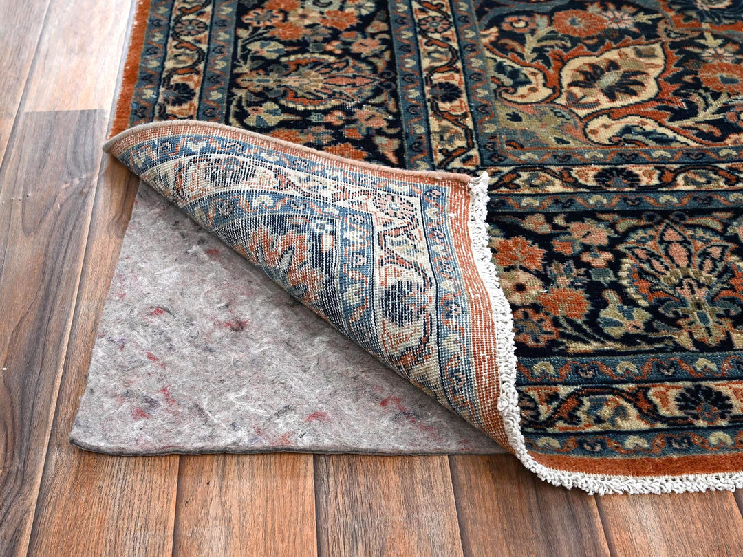 7'8" x 9'3" Vintage Hand Knotted Brown Wool Rectangle Oriental Rug - MOA1022749