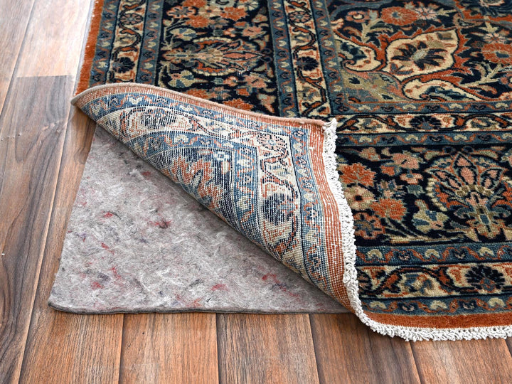 7'8" x 9'3" Vintage Hand Knotted Brown Wool Rectangle Oriental Rug - MOA1022749