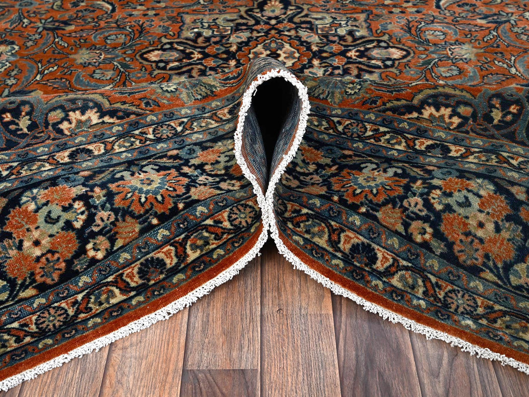 7'8" x 9'3" Vintage Hand Knotted Brown Wool Rectangle Oriental Rug - MOA1022749