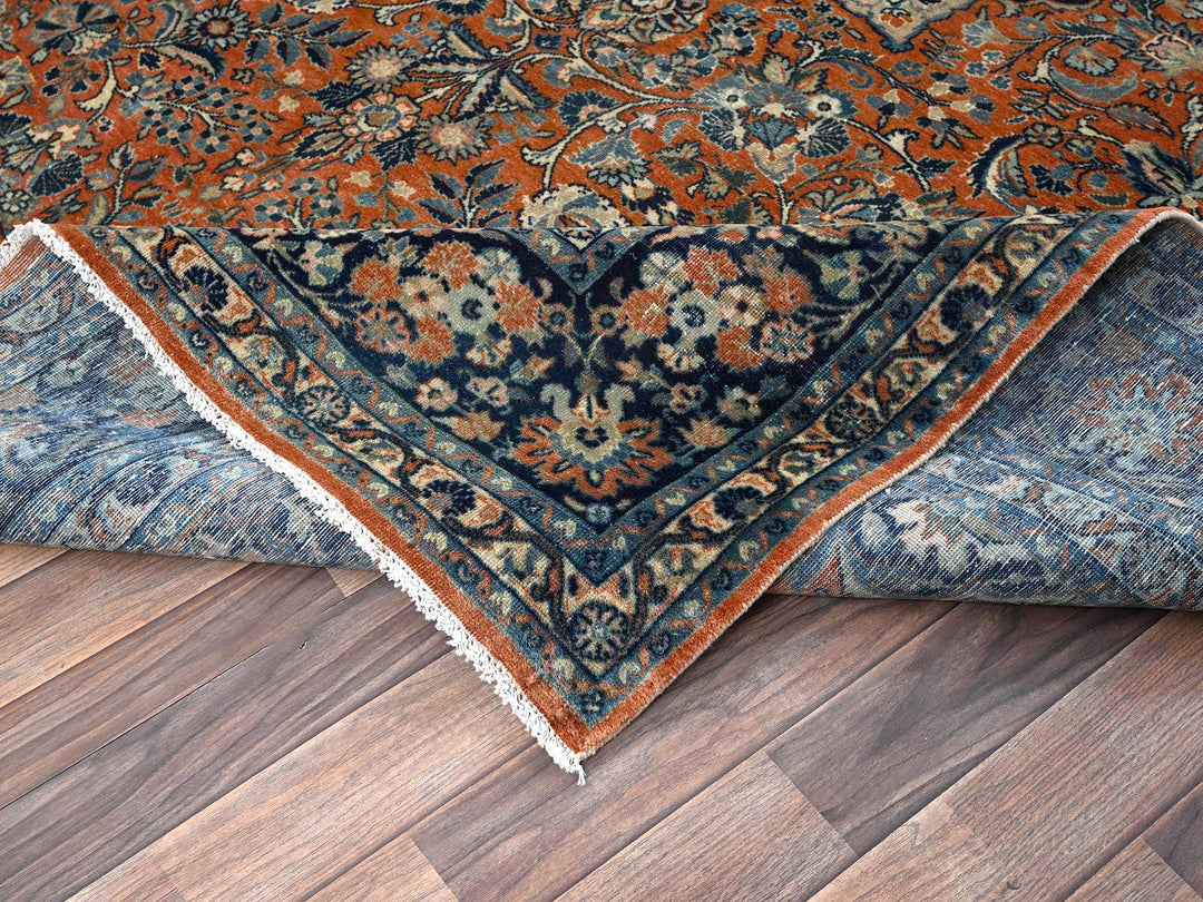 7'8" x 9'3" Vintage Hand Knotted Brown Wool Rectangle Oriental Rug - MOA1022749