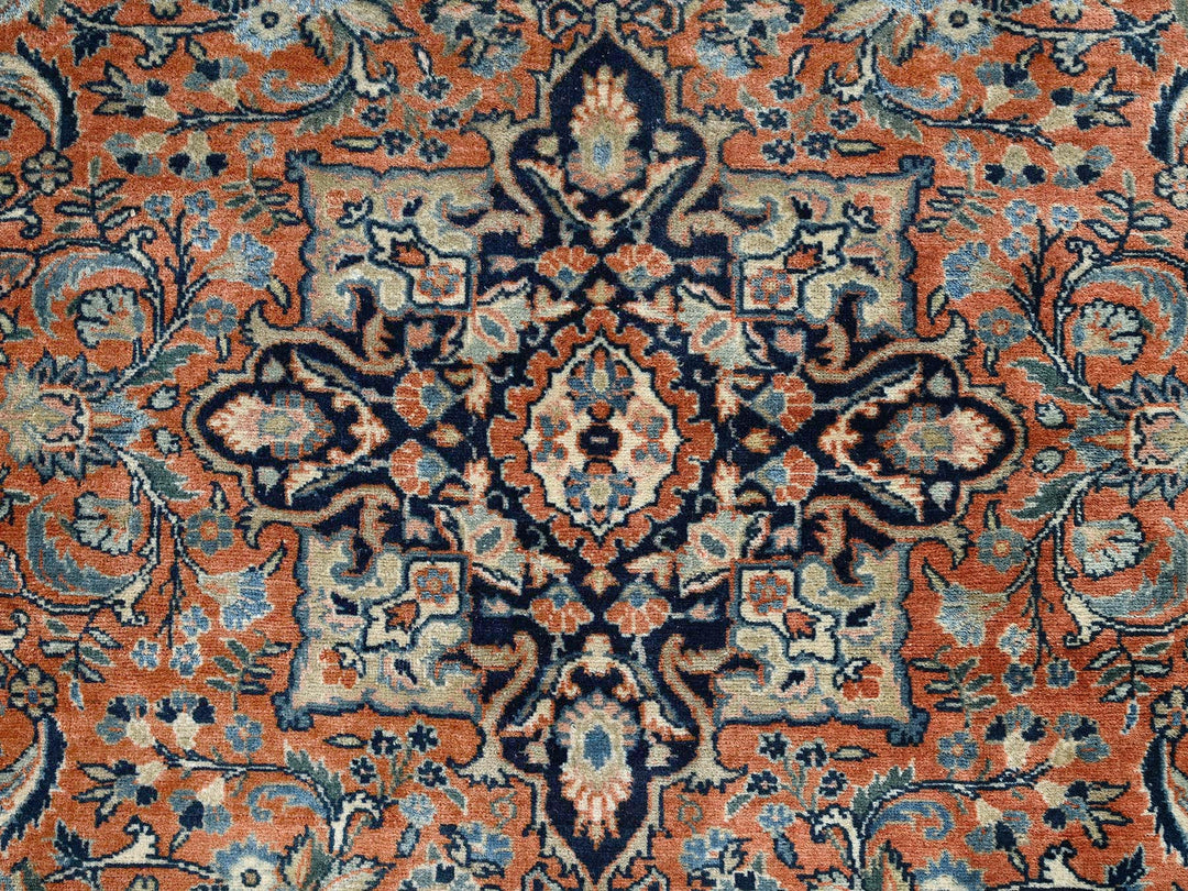 7'8" x 9'3" Vintage Hand Knotted Brown Wool Rectangle Oriental Rug - MOA1022749